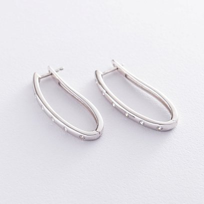 Серебряные серьги с фианитами 122680