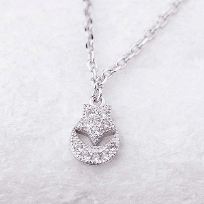 Серебряный браслет на ногу с фианитами 14932 №2