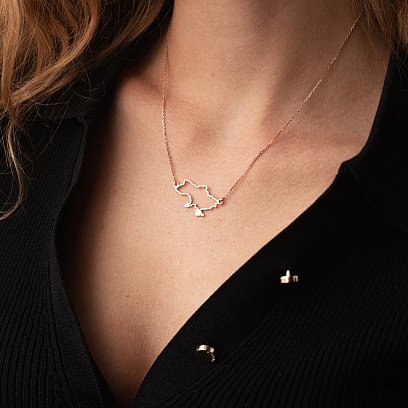 Колье "Карта Украины" в красном золоте 4034ч №3