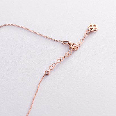 Золоте кольє "Конюшина" з оніксом кол01974 №4