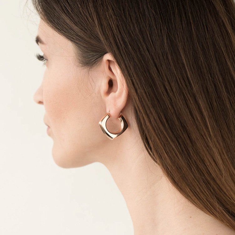 Золотые серьги на английской застежке с05459 от ювелирного магазина Оникс - 2