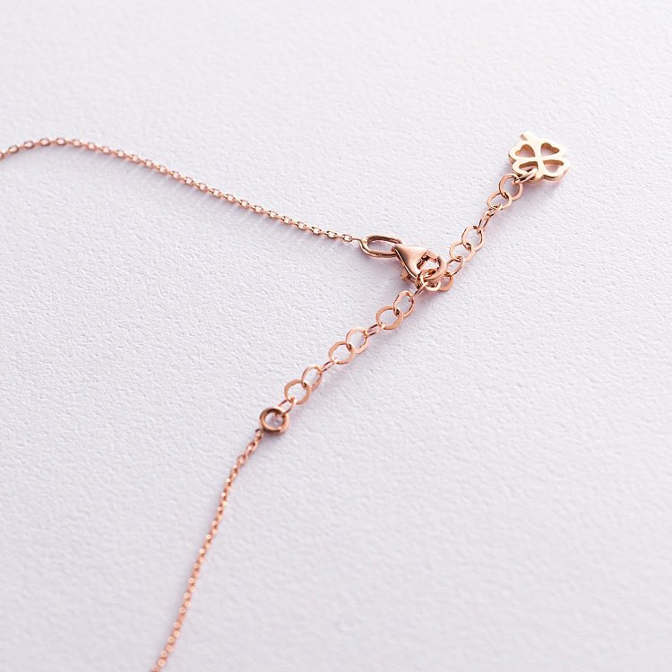 Золоте кольє "Конюшина" з оніксом кол01974 від ювелірного магазину Онікс - 3