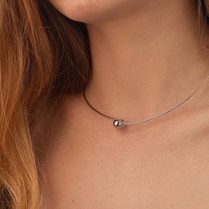 Колье - чокер "Adele" (белое золото) с шариком кол02550 №2