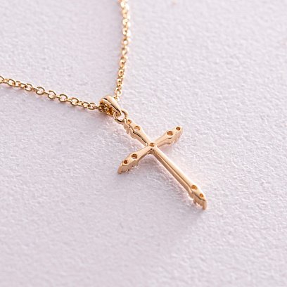 Золотое колье "Крестик" с бриллиантами колб0085са №3