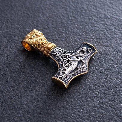 Серебряная подвеска "Молот Тора" 132888 №13