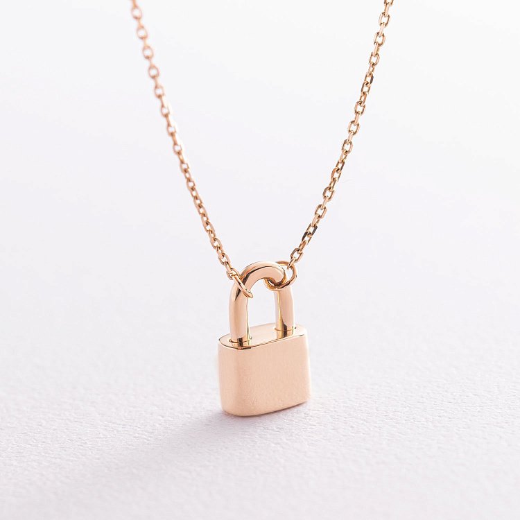 Колье "Замочек" в желтом золоте кол01895 от ювелирного магазина Оникс