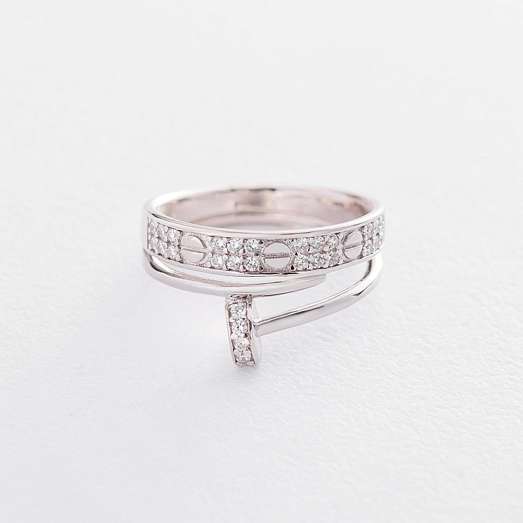 Срібна каблучка "Цвях" 112219 від ювелірного магазину Онікс