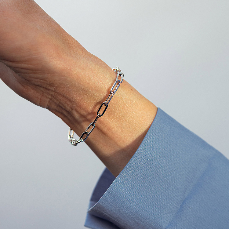 Браслет "Ланцюжок" у білому золоті б05644 від ювелірного магазину Онікс - 8