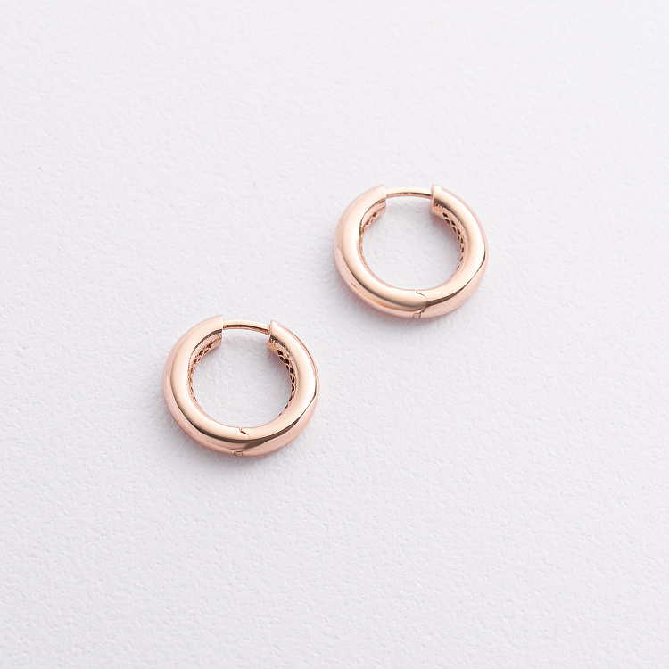 Серьги - кольца "Milley" в красном золоте с08878 от ювелирного магазина Оникс - 2