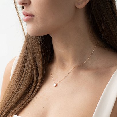 Кольє "Сердечко" в червоному золоті кол01649 №2