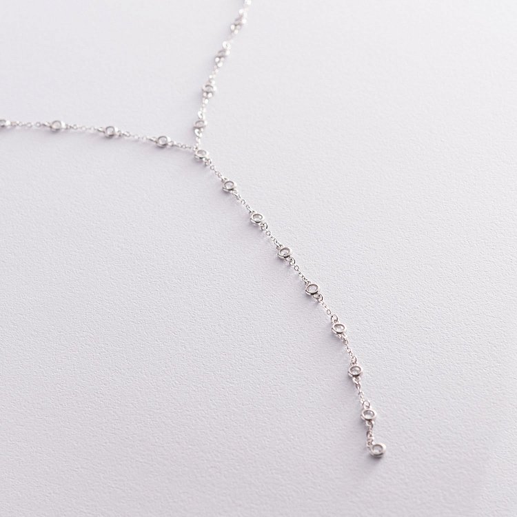 Серебряное колье с фианитами 181111 от ювелирного магазина Оникс