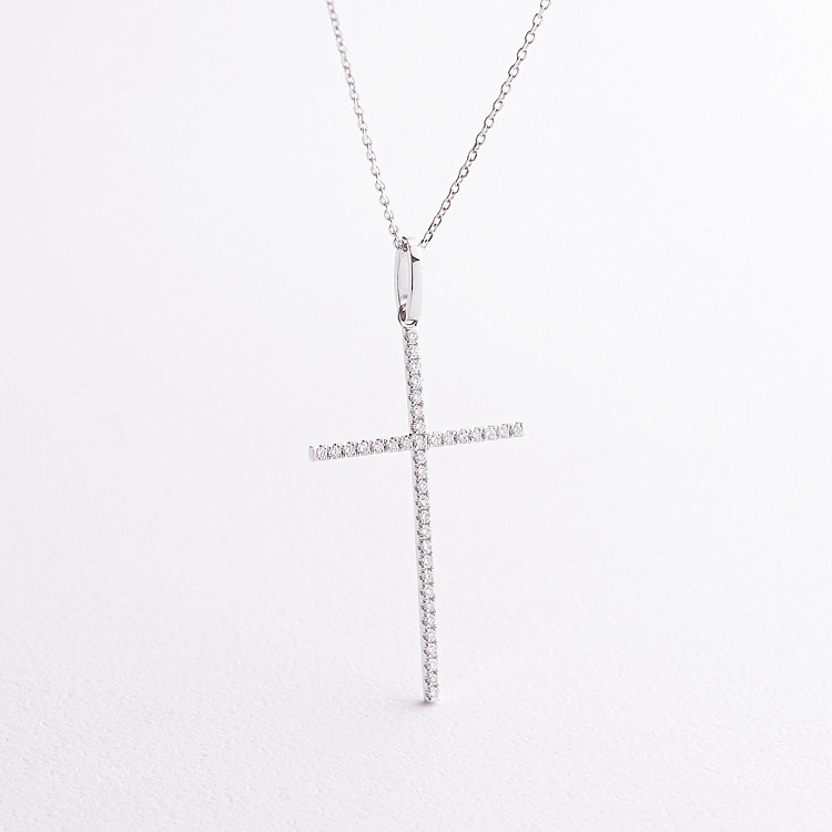 Золотое колье "Крестик" с бриллиантами колб0187va от ювелирного магазина Оникс - 1