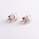 Золоті сережки "Метелики з фіанітами" с04435 от ювелирного магазина Оникс