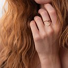 Золотое кольцо "Клевер" с фианитом к07049 от ювелирного магазина Оникс - 5