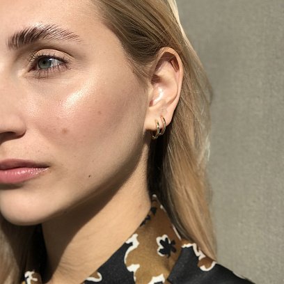 Сережки-кільця в червоному золоті с06458 №6