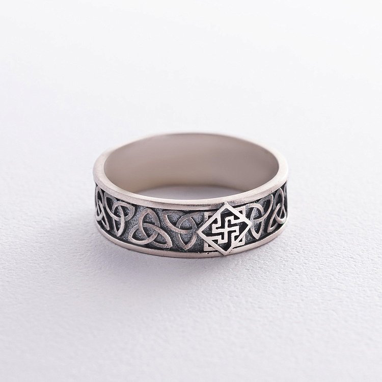 Чоловіче срібне кільце "Кельтський вузол та Сварог" 417 від ювелірного магазину Онікс - 9