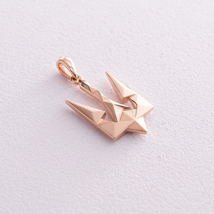 Кулон "Герб Украины - Тризуб" в красном золоте п03716 от ювелирного магазина Оникс - 5