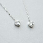 Срібні сережки "Сердечка" з фіанітами 122302 от ювелирного магазина Оникс - 4