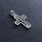 Срібний хрест "Розп'яття. Спаси і Збережи" ﻿кду-19 от ювелирного магазина Оникс - 6