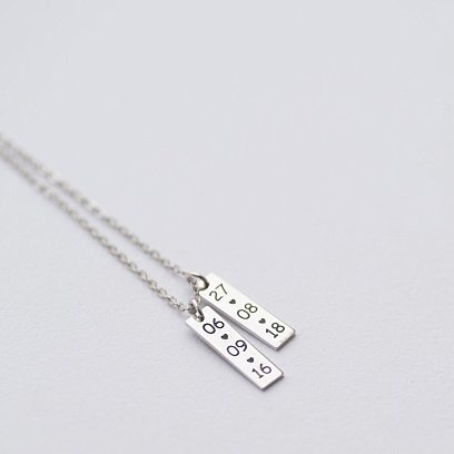 Срібне кольє "Символ" з гравіюванням (подвійне) 18981 №7