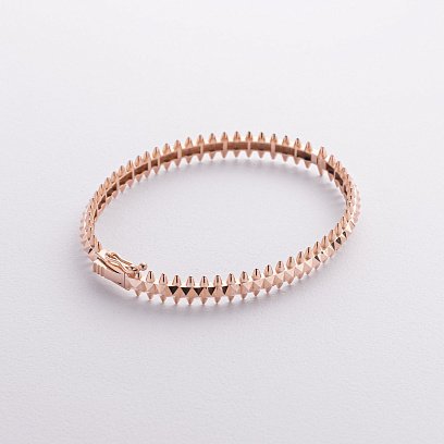 Жорсткий браслет у червоному золоті б05352 №3