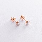 Золоті сережки-пусети (діаманти) сб0236 от ювелирного магазина Оникс - 2