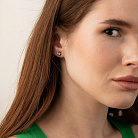 Золоті сережки - пусети з блакитними топазами с02281 от ювелирного магазина Оникс - 6