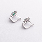 Золоті сережки з діамантами і смарагдами сб0668ca от ювелирного магазина Оникс - 1