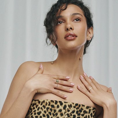 Кольцо "Меган" в желтом золоте к07415 №8