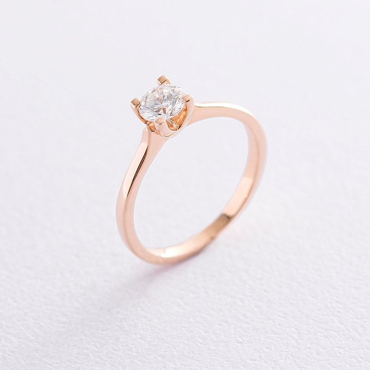 Золотое помолвочное кольцо с бриллиантом кб0230 от ювелирного магазина Оникс