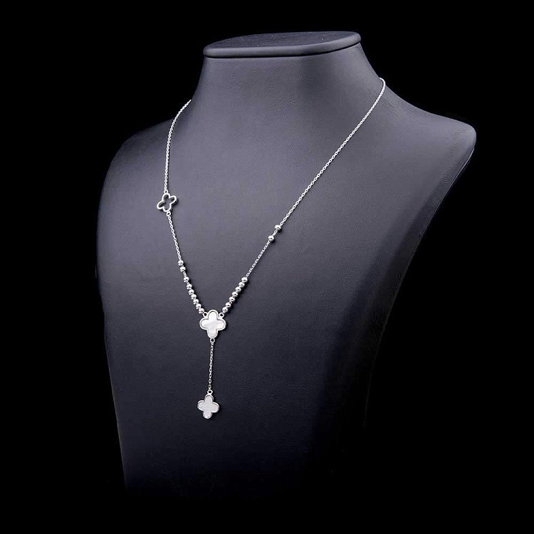 Срібне кольє "Конюшина" з перламутром 18205 від ювелірного магазину Онікс - 1