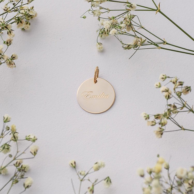 Кулон для гравіювання в червоному золоті (17 мм) п03611 від ювелірного магазину Онікс - 11