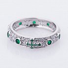 Серебряное кольцо с зелеными фианитами 111928 от ювелирного магазина Оникс - 1