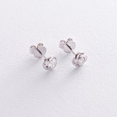 Золотые серьги-пусеты с бриллиантами сб0226ca №2