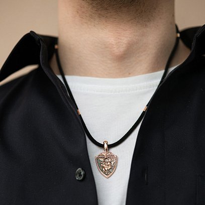 Золотий кулон "Св. вмч. Георгій Переможець. Св. блгв. кн. Олександр Невський. Архангел Михаїл" п03816 №4