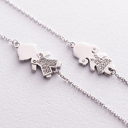 Золоте кольє "Мама" (фіаніти) кол01005 №3