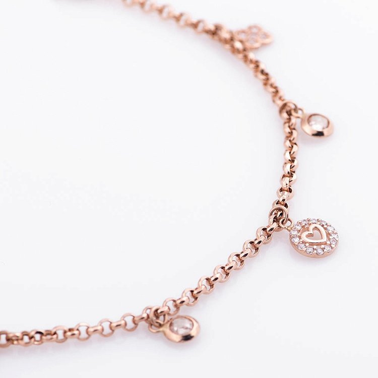 Золотий браслет на ногу з фіанітами б02579 від ювелірного магазину Онікс - 2