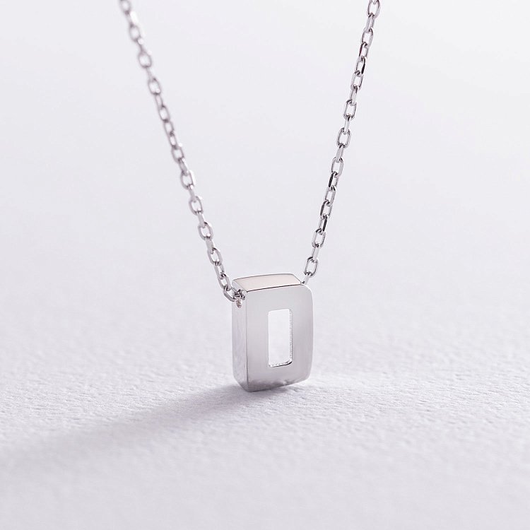 Кольє з буквою "D" в білому золоті кол01254D від ювелірного магазину Онікс - 4