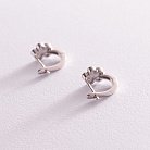 Дитячі срібні сережки "Квіточки" (емаль) 123088 от ювелирного магазина Оникс - 3