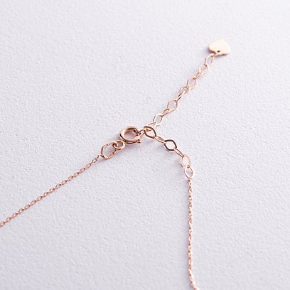 Золотое колье "Сердечки" с черными фианитами кол02272 №5