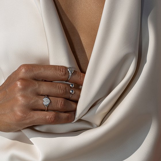 Золотое кольцо "Cheryl" с фианитами К08296 №3