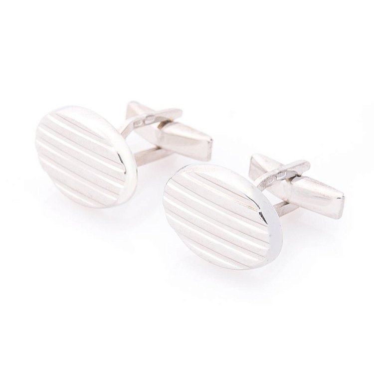 Серебряные запонки (родий) 25059 от ювелирного магазина Оникс