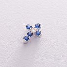 Золотой крестик (синий сапфир, бриллиант) пб0110lg от ювелирного магазина Оникс
