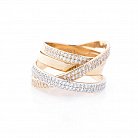 Золотое кольцо с фианитами к03596 от ювелирного магазина Оникс - 4