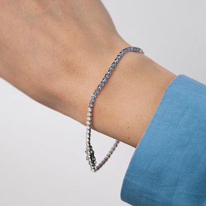 Золотой браслет с бриллиантами и сапфирами бб0065mi №8