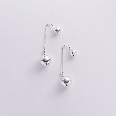 Срібні сережки "Кульки" 121874