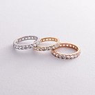 Кольцо с дорожкой камней в белом золоте (фианиты) к07390 от ювелирного магазина Оникс - 10