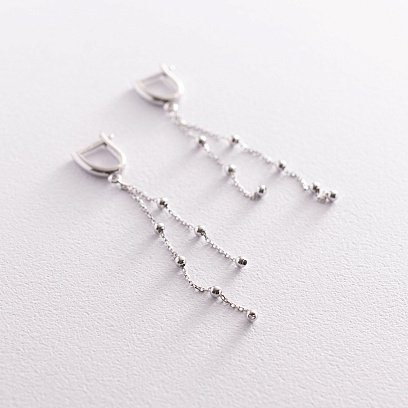 Сережки "Кульки" в білому золоті с07170 №3