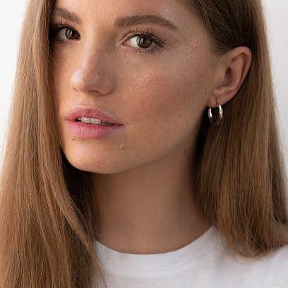 Сережки "Сплетіння" (червоне і біле золото) с07084 №3