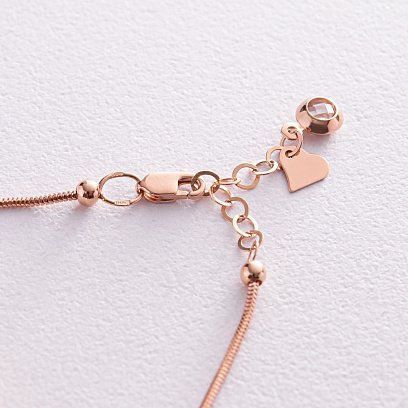 Браслет "Шарики" в красном золоте (фианиты) б04802 №7